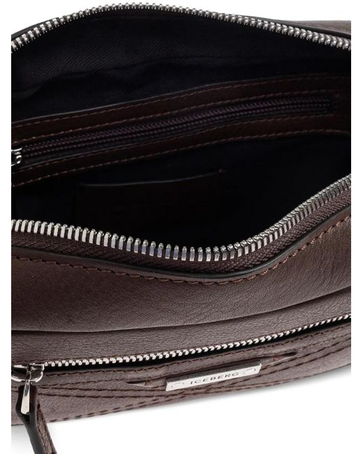Iceberg Brown Leather Belt Bag for men