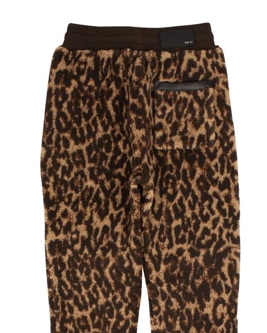Amiri Brown Leopard-Print Trousers for men
