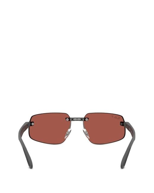 Ray-Ban Pink Geometric-Frame Rimless Sunglasses
