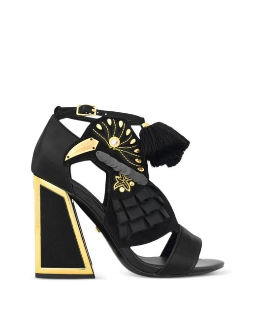 Kat Maconie Black Aya Bird-Embellished Sandals