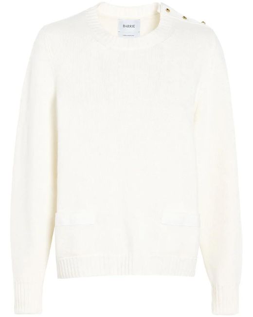 Barrie White Ribbon-Detail Wool Sweater