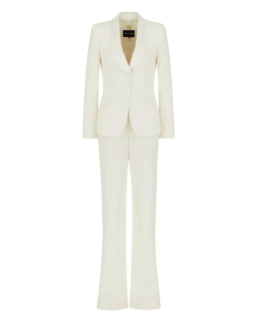 Traje Con Botones Y Cuello De Solapa Giorgio Armani de color White