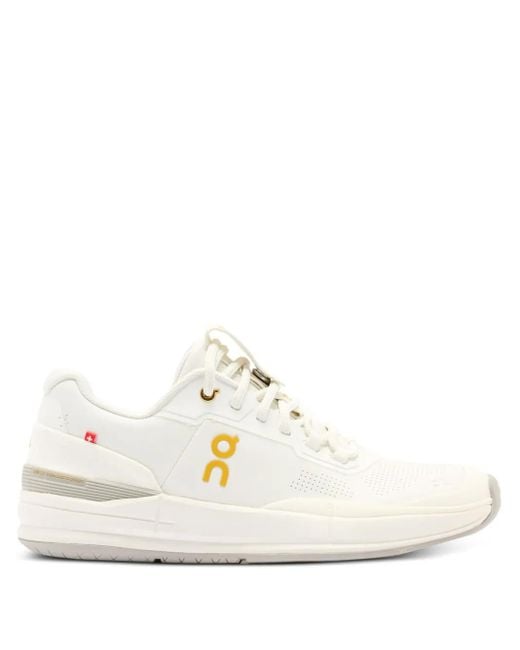 On Shoes White Perforated Leather Trainers for men