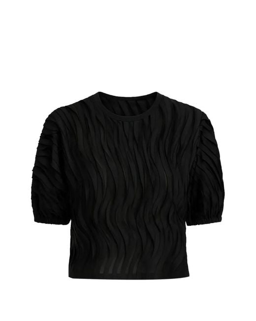 Ulla Johnson Black Vayda Short-Sleeve Top