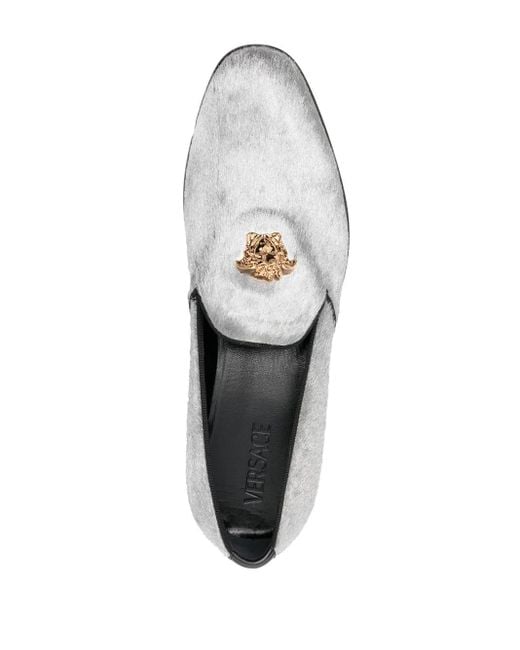 Versace White Medusa-Head Slippers for men