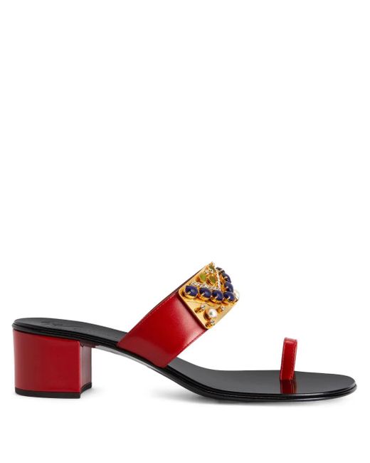 Sandali Con Strass di Giuseppe Zanotti in Red