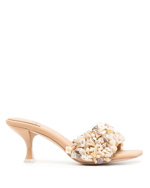 Jeffrey Campbell Natural Shell-embroidered Low Heel