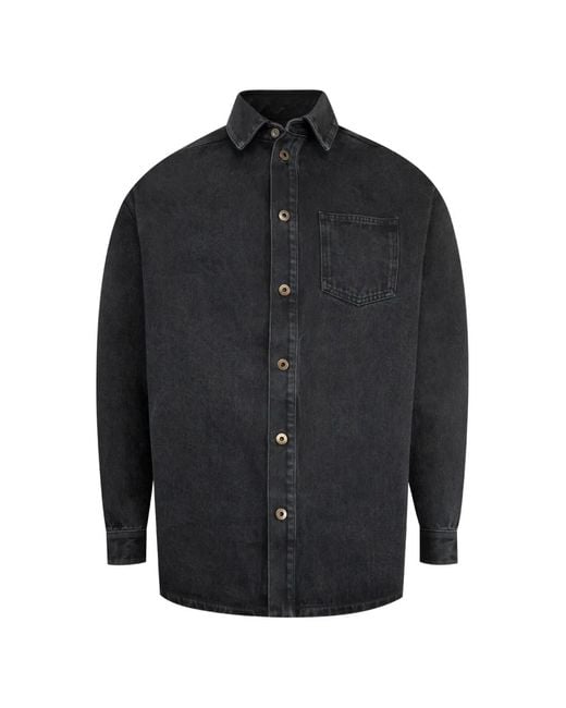 Loewe Gray Anagram-Embroidered Overshirt for men