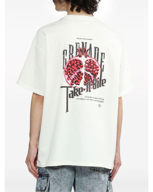 FIVE CM White Pomegranate-print Cotton T-shirt for men