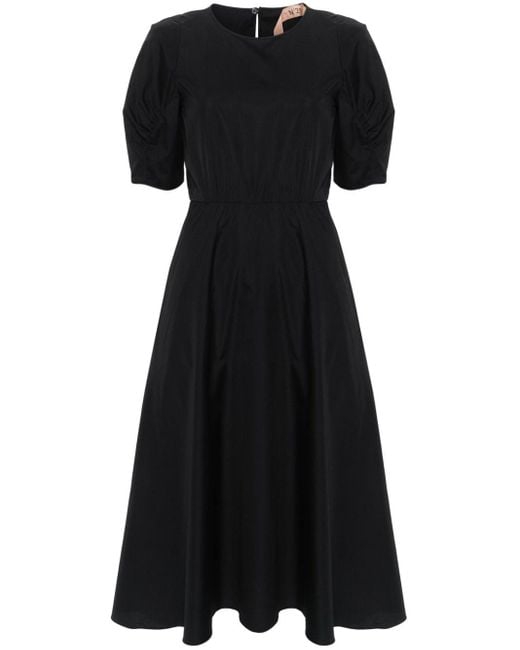 N°21 Black Puff-sleeves Poplin Dress
