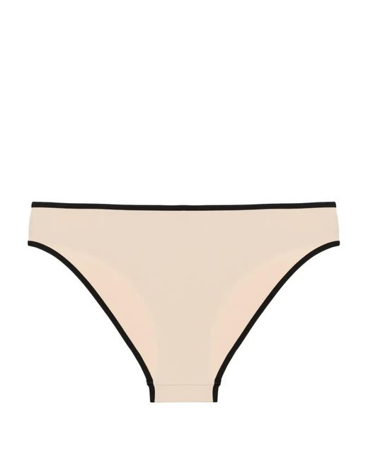 Totême Natural Striped-Edge Bikini Bottoms