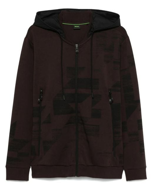 Felpa Con Stampa Grafica di Boss in Black da Uomo