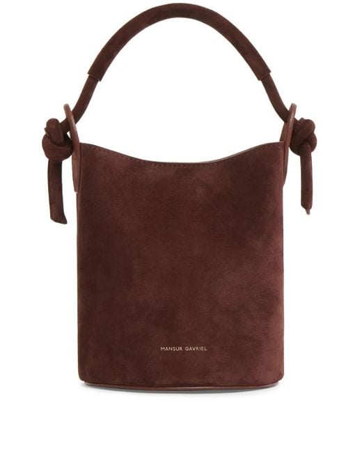Mansur Gavriel Brown Mini Fortuna Bucket Bag