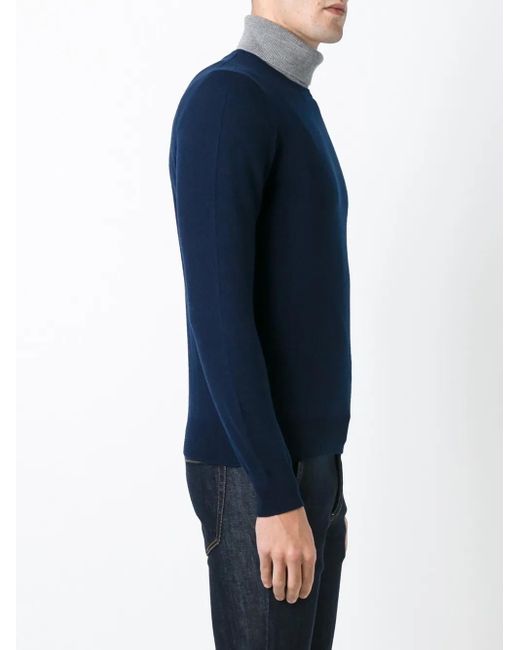 D4.0 Blue Crew-Neck Sweater for men