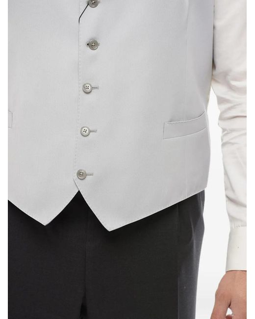 Corneliani White Single-Breasted Waistcoat for men