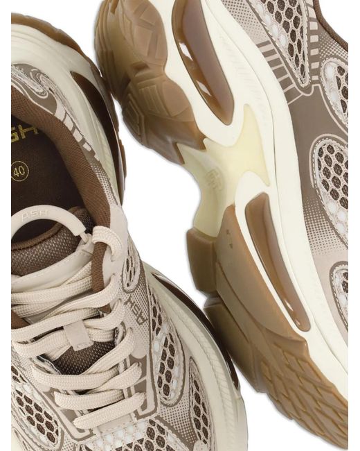 Ash White Dragon Paneled Sneakers