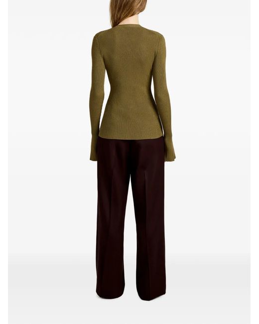Proenza Schouler Green Top Nir En Viscose De Soie
