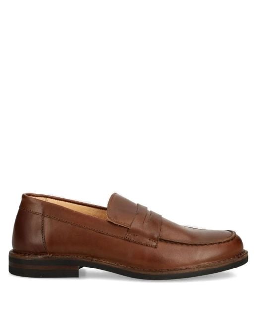 Astorflex Brown Penny-Strap Leather Loafers for men