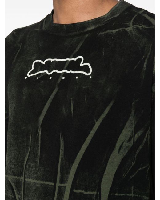 T-shirt a maniche lunghe T-JUST-LS-N di DIESEL in Black da Uomo