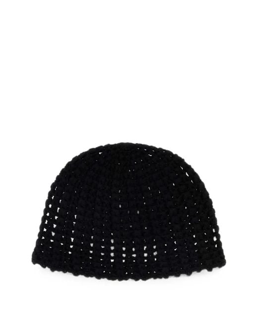 THE GARMENT Black Andalusia Crochet Beanie Hat