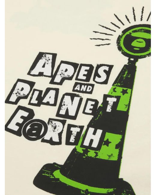 Aape By A Bathing Ape T-Shirt Met Grafische Print in het White voor heren