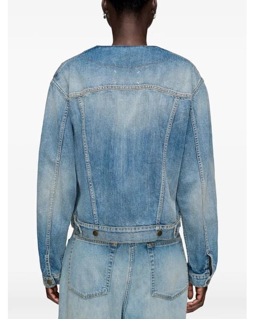 Maison Margiela Blue Foldable-Collar Denim Jacket