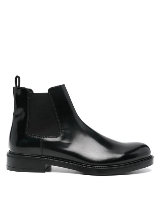 Prada Black Leather Chelsea Boots for men