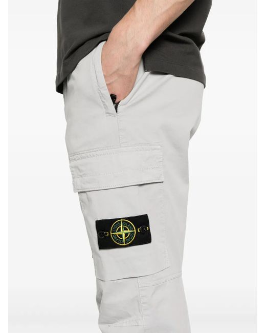 Stone Island Cargo Broek Met Compass-Logopatch in het White voor heren