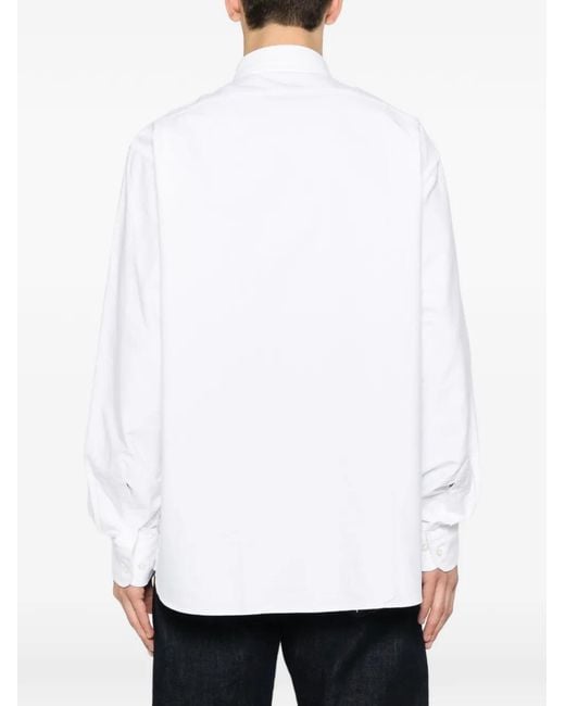 AMISH White Button-Down Chest-Pocket Shirt for men