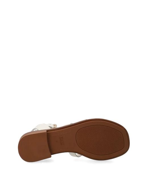 Frau White Strappy Cage Sandals