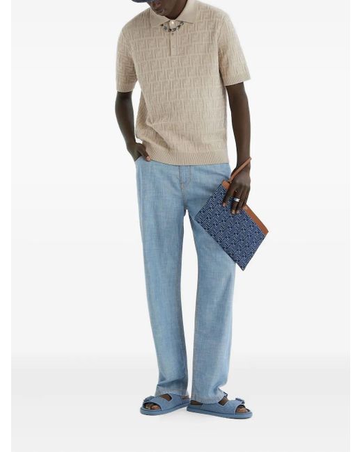 Sandali Con Fibbia Ff di Fendi in Blue da Uomo