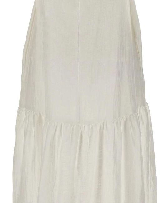 Kaos White Sleeveless Midi Dress