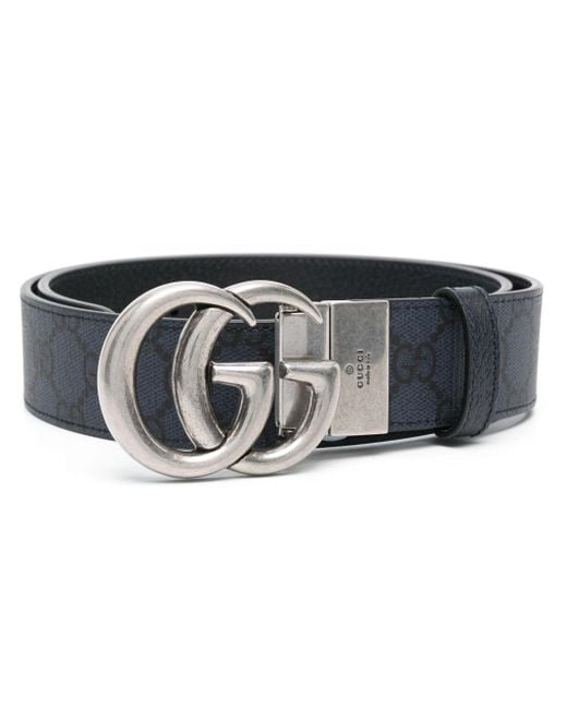 Cinturón GG Marmont reversible Gucci de hombre de color Blue