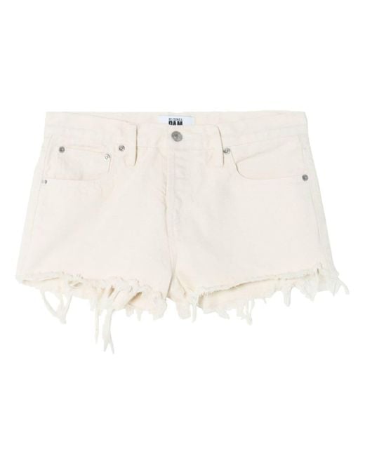 Re/done Natural Mid-rise Denim Shorts