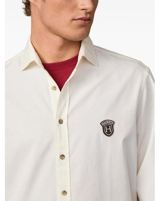Hackett White Twill Badge Shirt for men