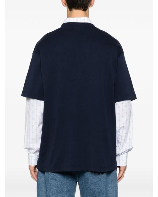 Drole de Monsieur Blue Cocktail Graphic-Print T-Shirt for men