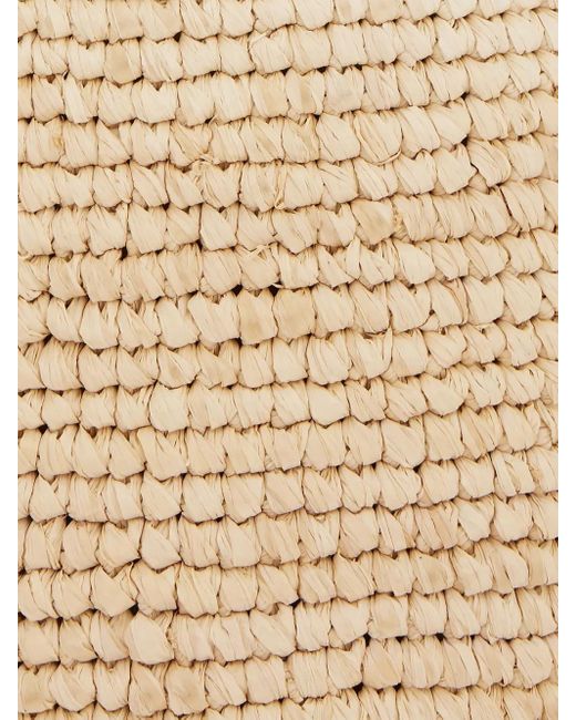 Rabanne Natural Logo-Embroidered Raffia Tote Bag