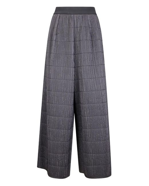 Maria Calderara Gray Quilted-Pattern Trousers