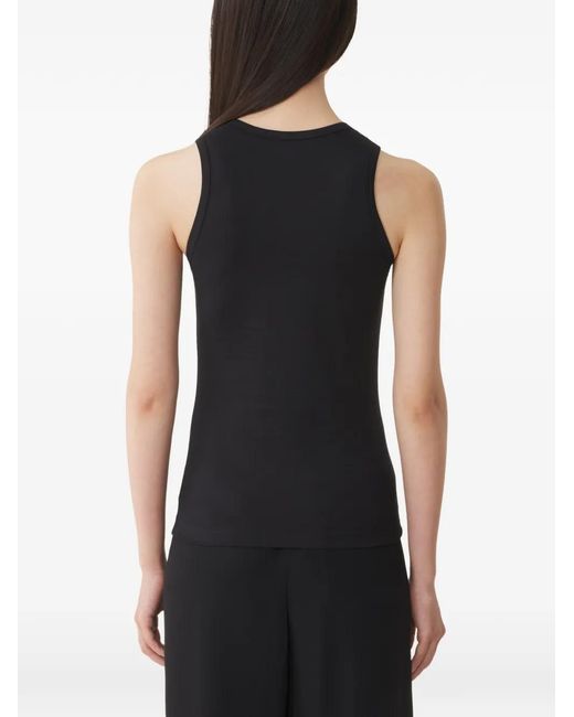 Lanvin Black Mother And Daughter Bead-Embellished Tank Top