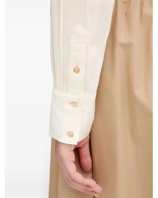 Benetton White Chemise À Rayures