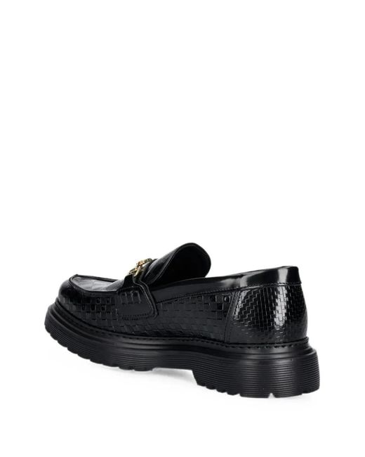 Filling Pieces Black Woven-Effect Horsebit Loafers for men