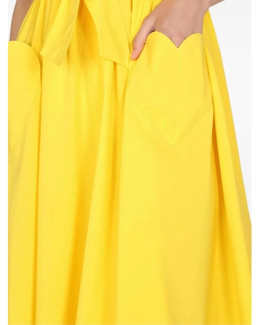 Moschino Yellow Sleeveless Peter Pan-Collar Midi Dress