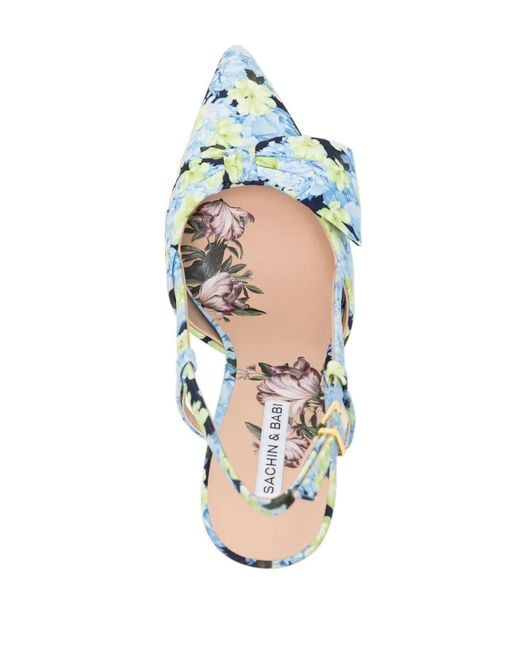 Sachin & Babi Blue Lenox 90Mm Floral-Print Pumps