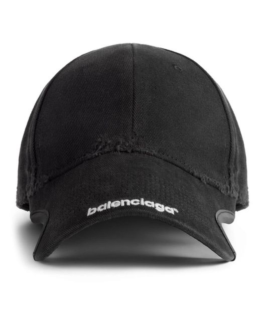 Balenciaga Black Logo-embroidered Cut-out Cap