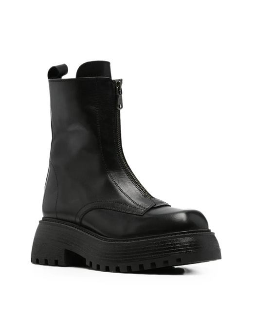 SERGIO MORETTI FIRENZE Black Zip-Front Chunky-Sole Boots