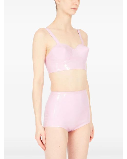 Maison Margiela Pink Latex Balconette Bra