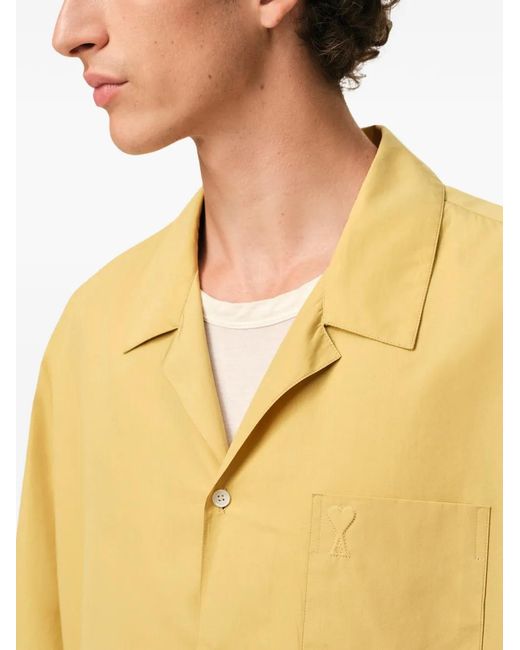 AMI Yellow Ami De Coeur Camp-Collar Shirt