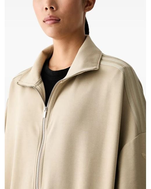 Adidas Natural 3-Stripes Trefoil Zip-Up Top