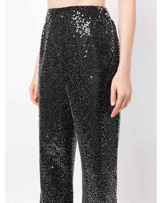 Anouki Black High-Waisted Sequin-Embellished Trousers