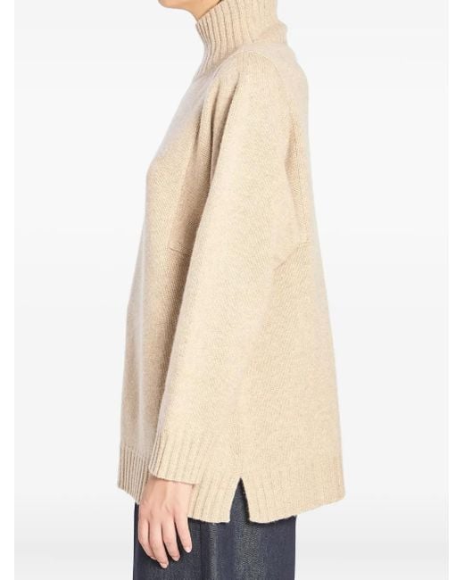 Max Mara ハイネック カシミアセーター Natural